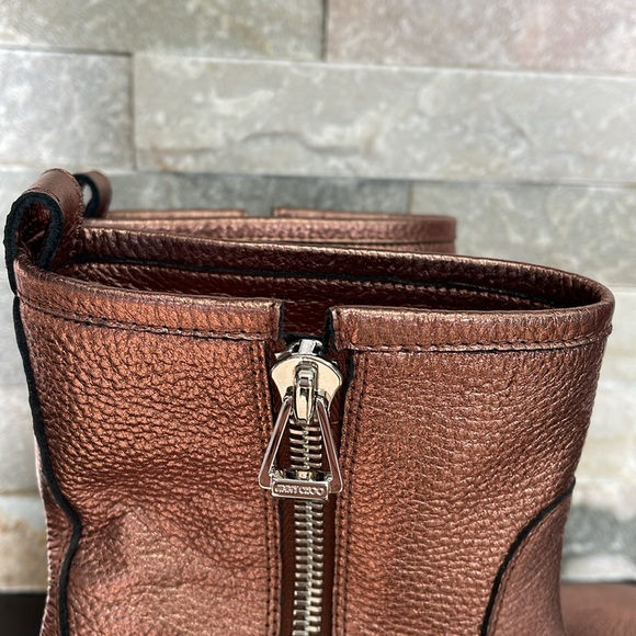 JIMMY CHOO Dondo Rosewood Grainy Calf Leather Biker Boots - Picture 9 of 16